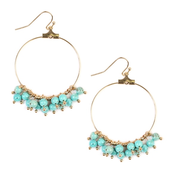 Jewelry - Turquoise Dangling Natural Stone Earrings